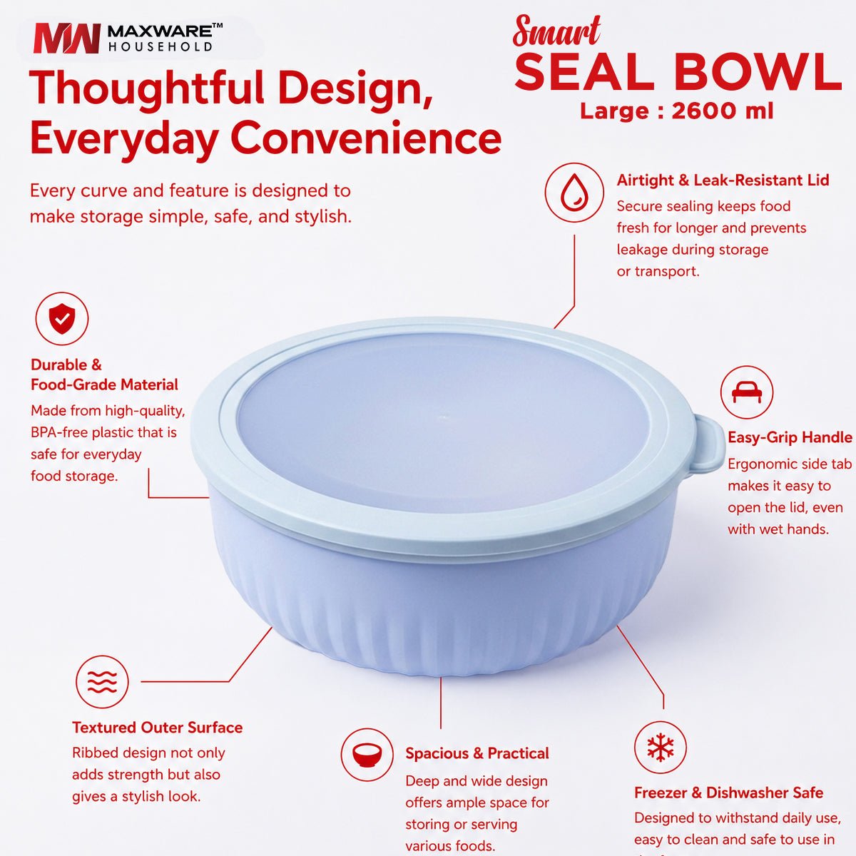 Smart Seal Bowl Large 2600 ml - Image 2